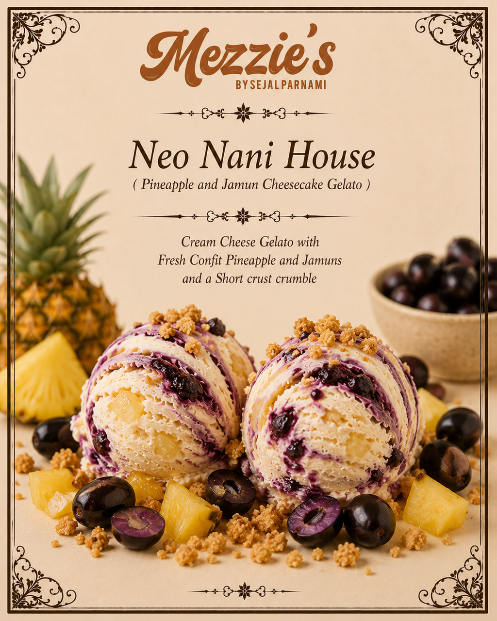 Neo Nani House - Pineapple and Jamun Cheesecake Gelato