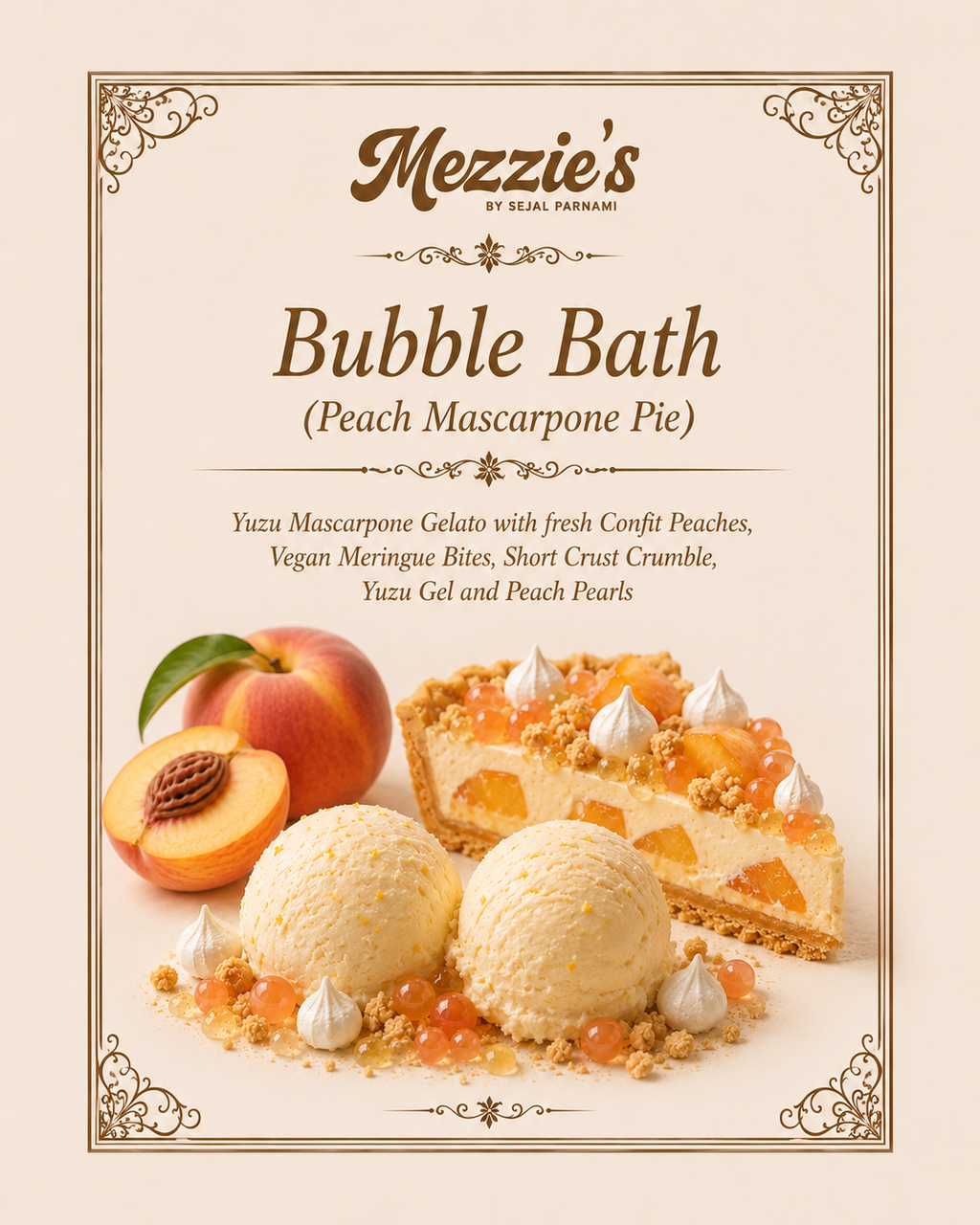 Bubble Bath - Peach Mascarpone Pie Gelato