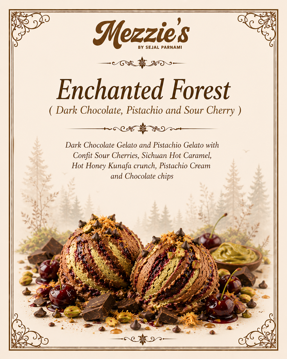 Enchanted Forest - Dark Chocolate, Pistachios and Sour Cherry