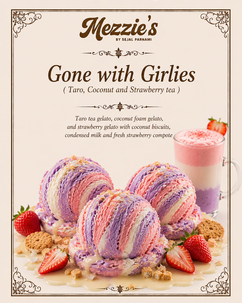 Gone with Girlies - Taro, Coconut and Strawberry Gelato
