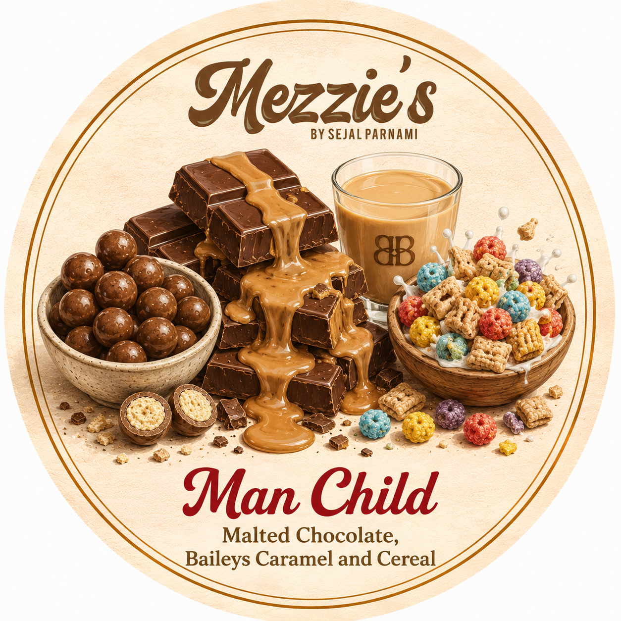 Man Child - Malt Chocolate, Baileys Caramel and Cereal Gelato