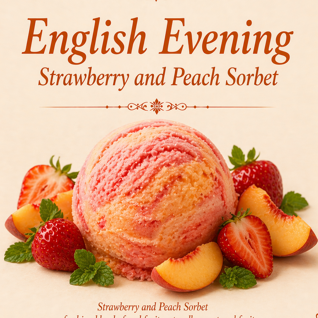 English Evening - Strawberry and Peach Sorbet