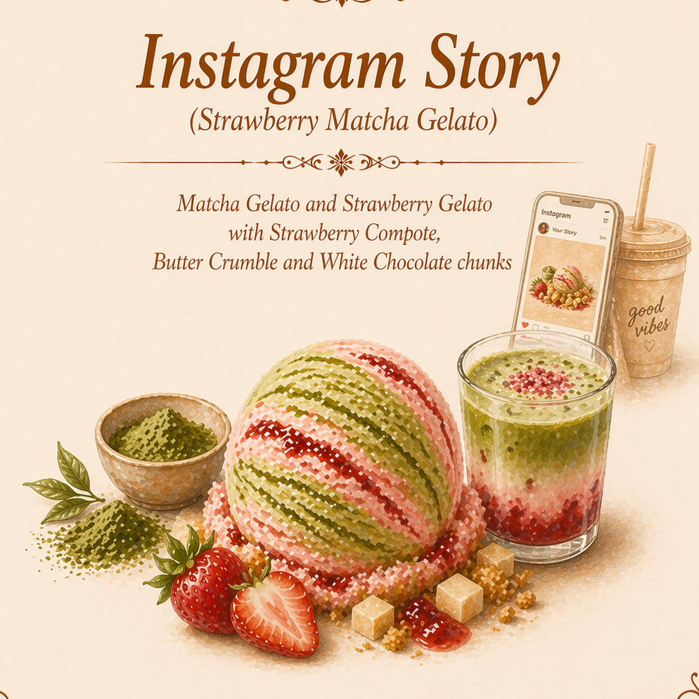 Instagram Story - Strawberry Matcha Gelato